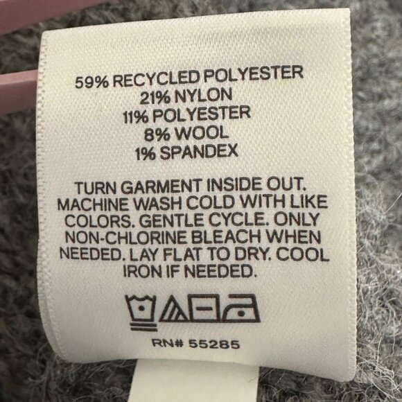 Express Gray Sweater L Conscious Edit Recycled Eco-Friendly Knit Academia Preppy - Picture 5 of 7